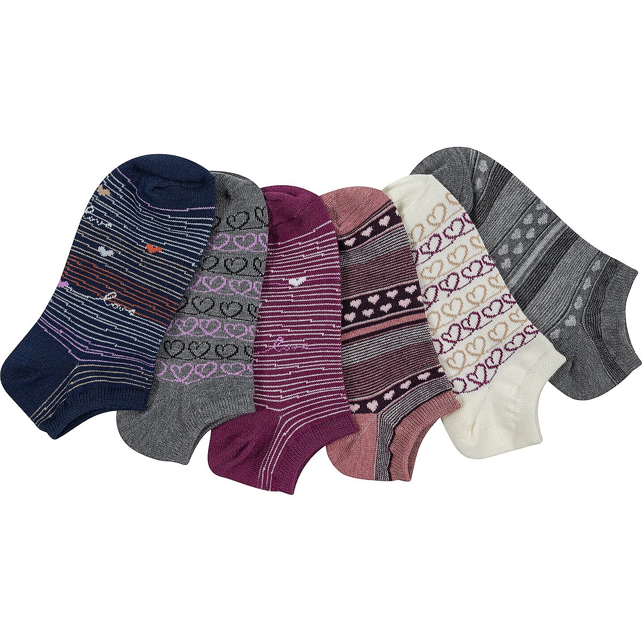 BCG Women’s Super Soft Spread The Love No-Show Socks 6 Pack                                                                    - view number 1
