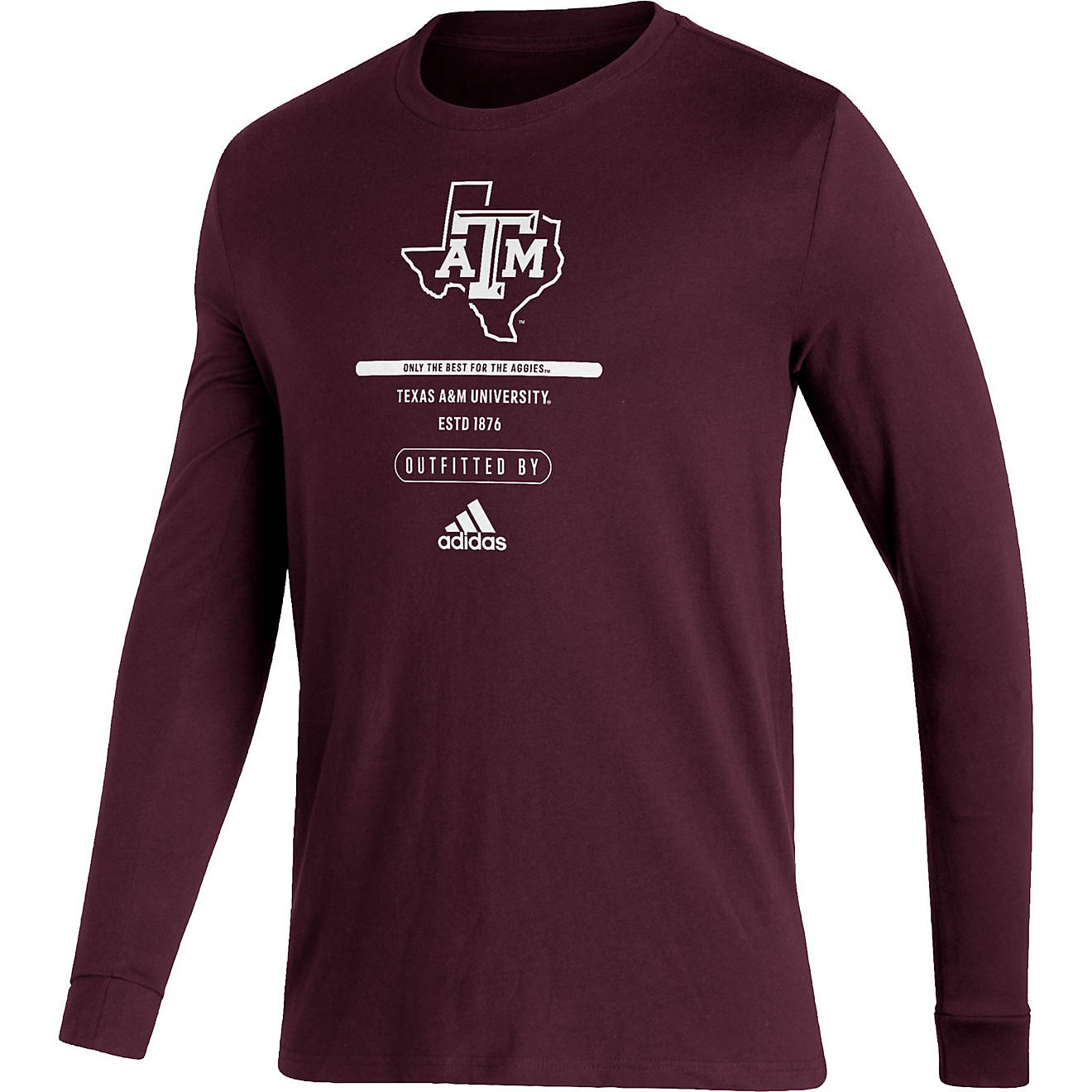 adidas Men's Texas A&M State University Amplifier Long Sleeve T-shirt                                                            - view number 1
