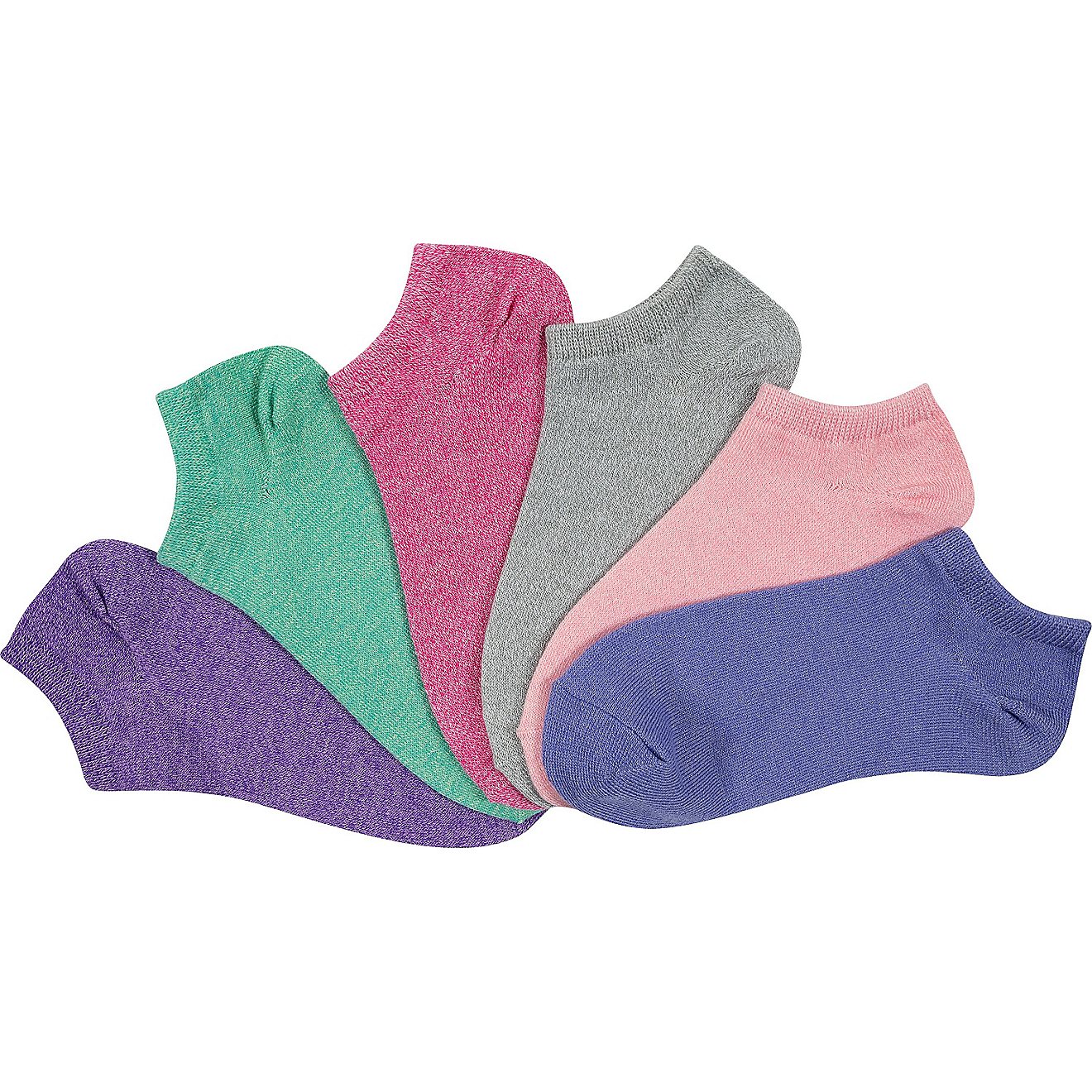 BCG Women’s Super Soft Solid Marble No-Show Socks 6 Pack                                                                       - view number 1