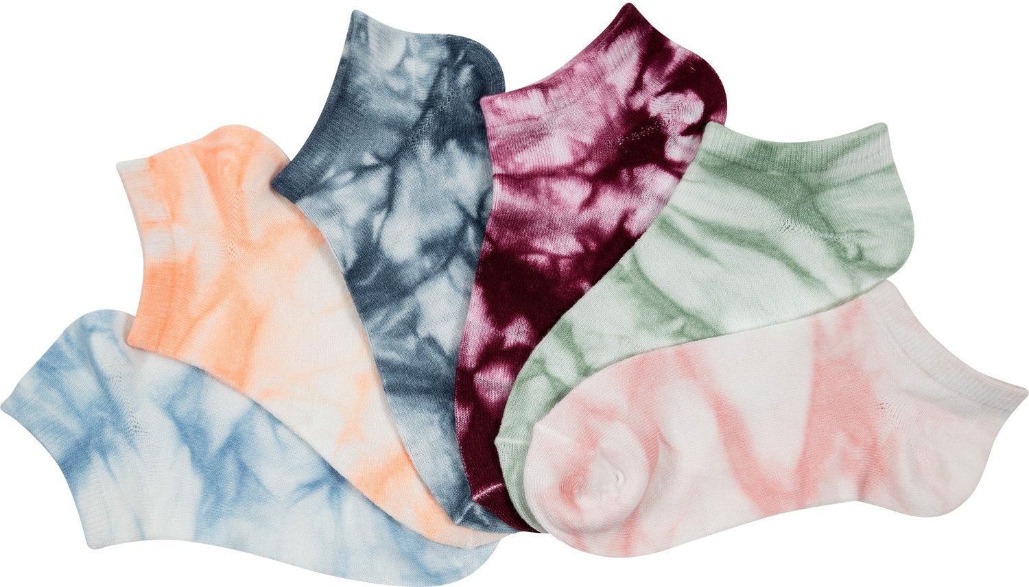 BCG Women’s Super Soft Tie-Dye No-Show Socks 6 Pack