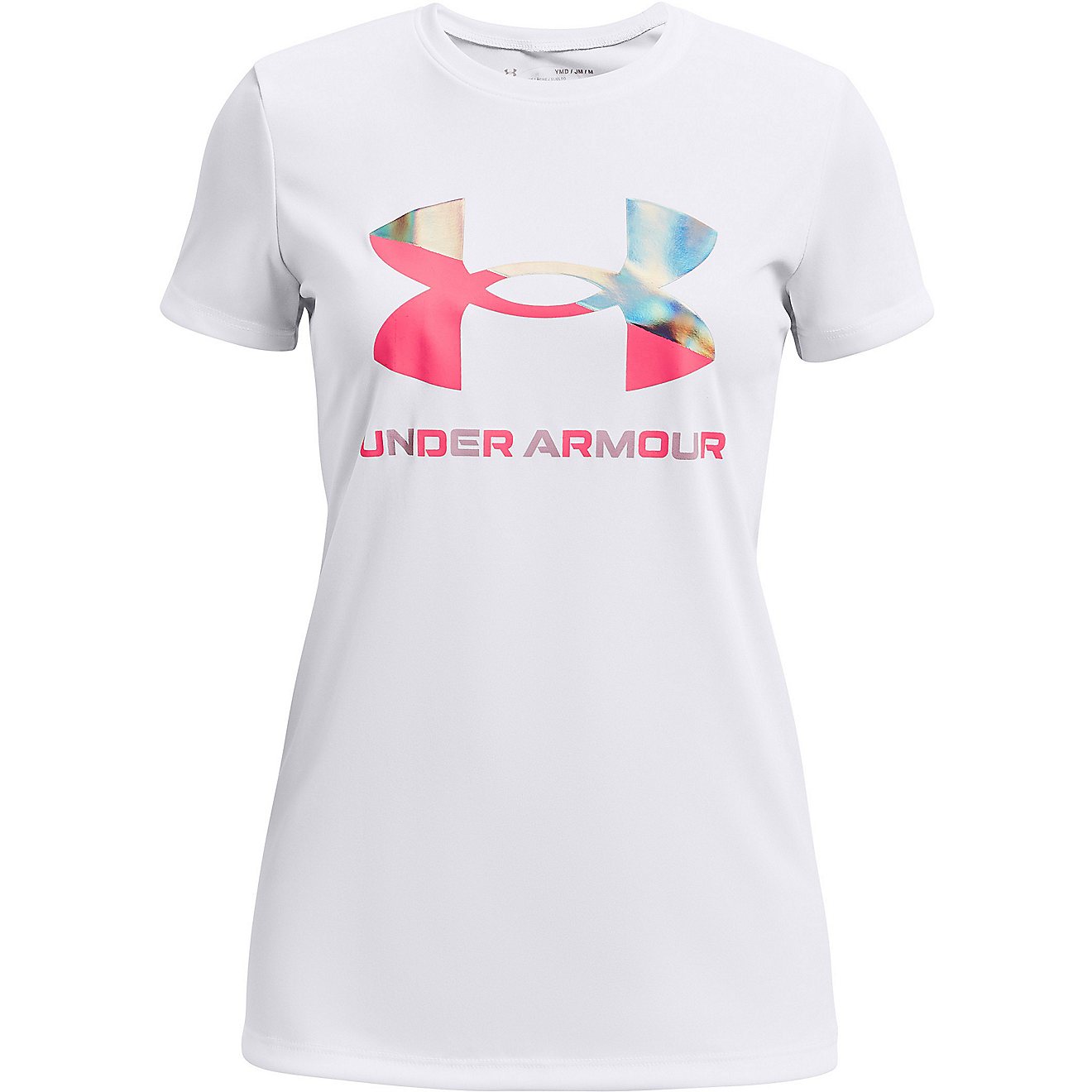 Under Armour Girls' Big Logo Foil Short Sleeve T-Shirt                                                                           - view number 1