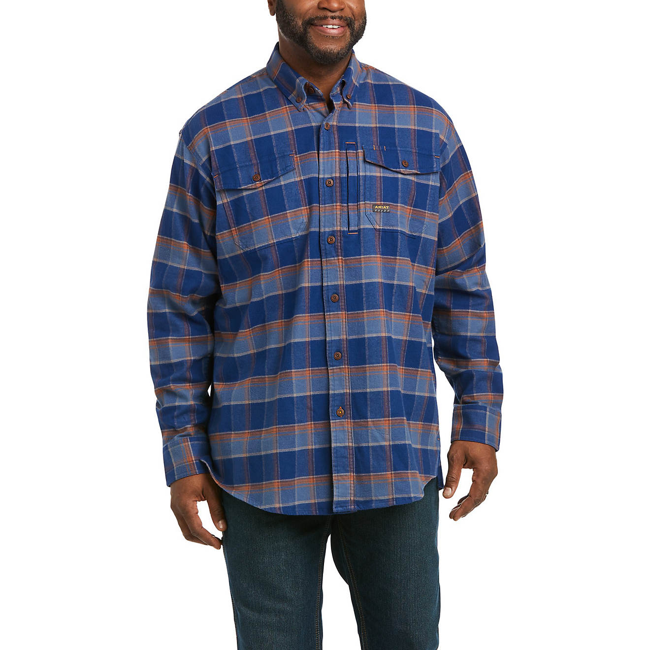 Ariat Men's Rebar Flannel Durastretch Long-Sleeve Button Down Work Shirt                                                         - view number 1