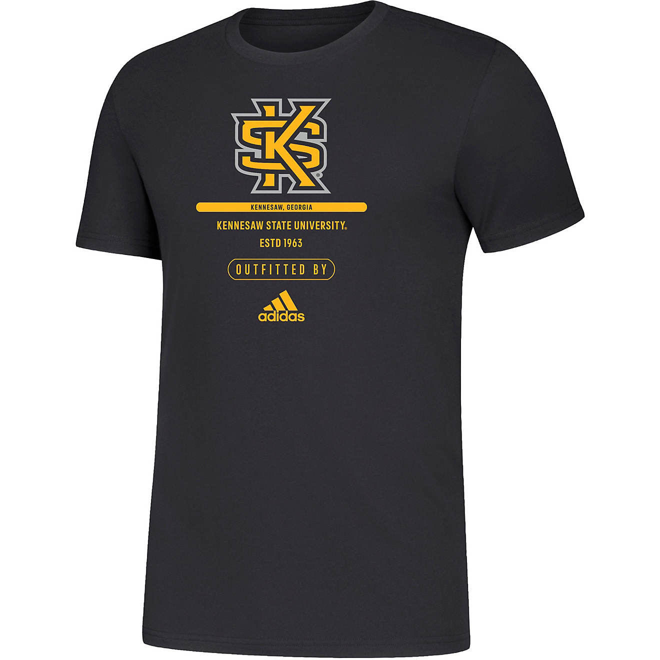 adidas Men's Kennesaw State University Team Logo Amplifier Short Sleeve T-shirt                                                  - view number 1