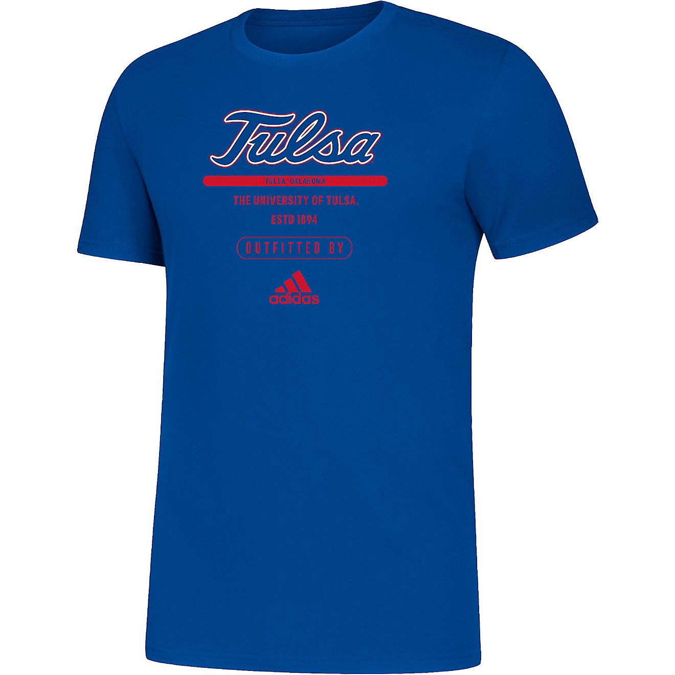 adidas Men's University of Tulsa Team Logo Amplifier Short Sleeve T-shirt                                                        - view number 1