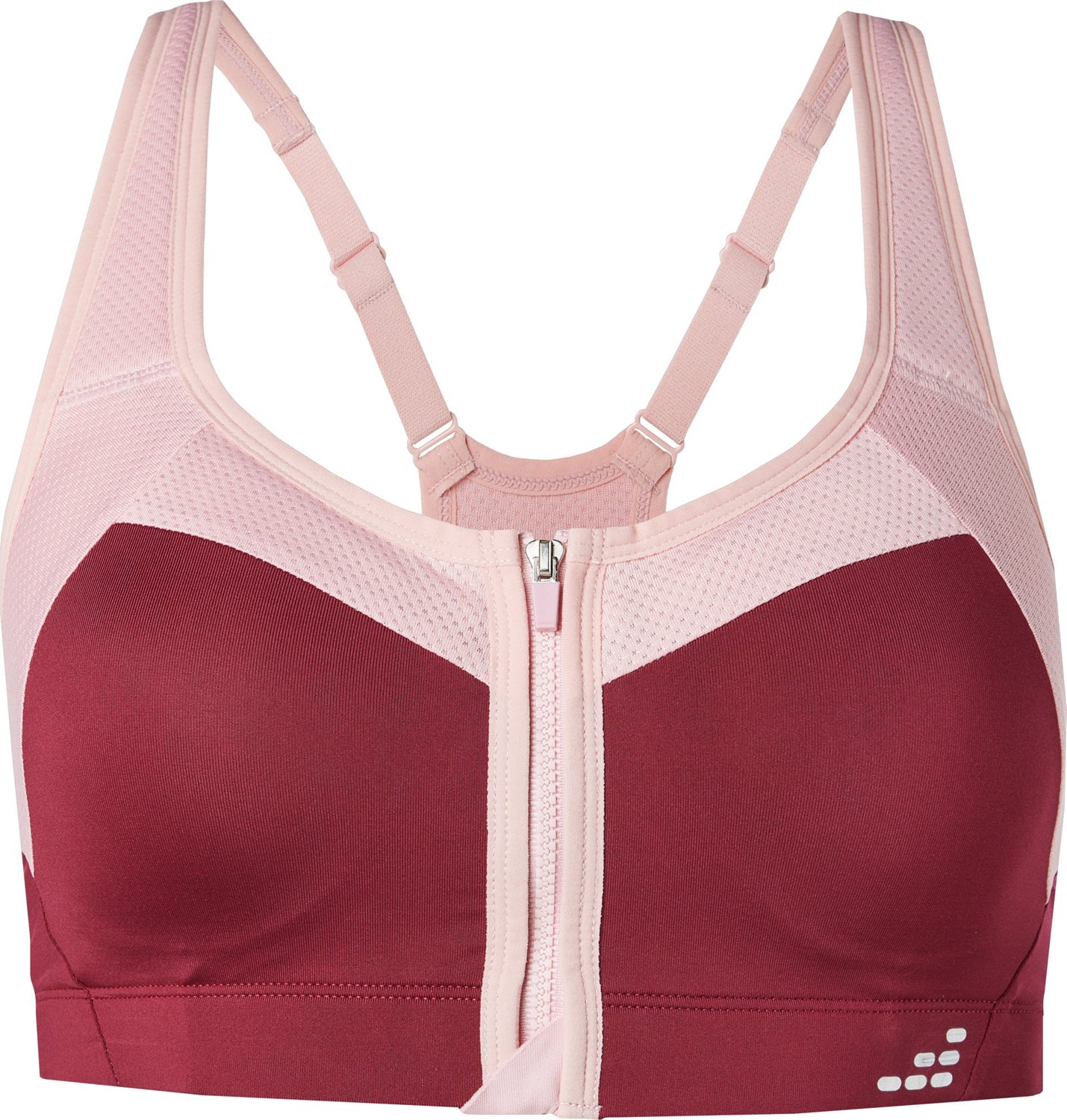BCG Women's Colorblock ZipFront High Impact Sports Bra Academy