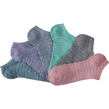 BCG Women's Textured Muted Solid No Show Socks 6 Pack                                                                           