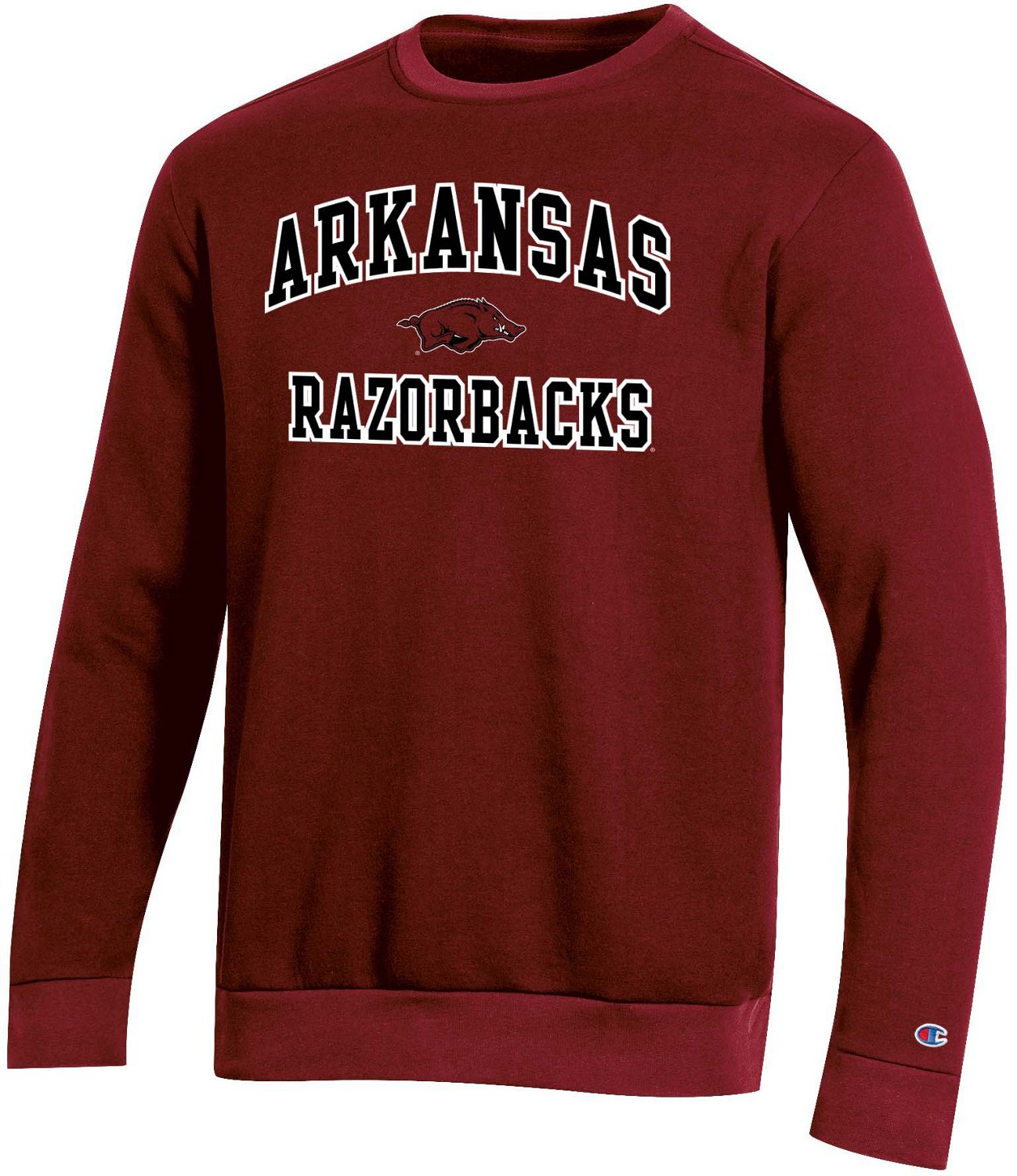 Champion Men's University of Arkansas Applique Fleece Crew Pullover ...