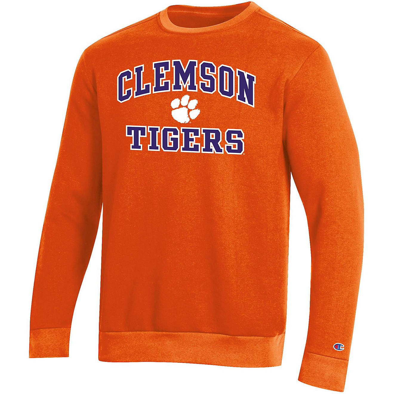 Champion Men's Clemson University Applique Fleece Crew Pullover                                                                  - view number 1
