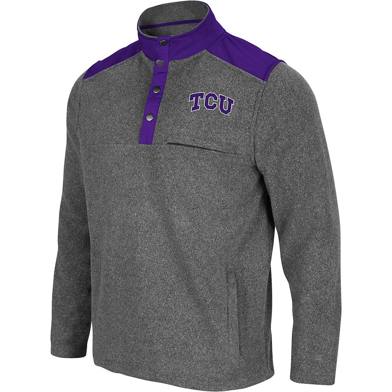 Colosseum Athletics Men's Texas Christian University Huff Snap Pullover                                                          - view number 1