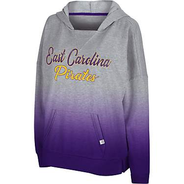 Colosseum Athletics Women's East Carolina University On Wednesday Dip Dye Pullover Lightweight Hoodie                           