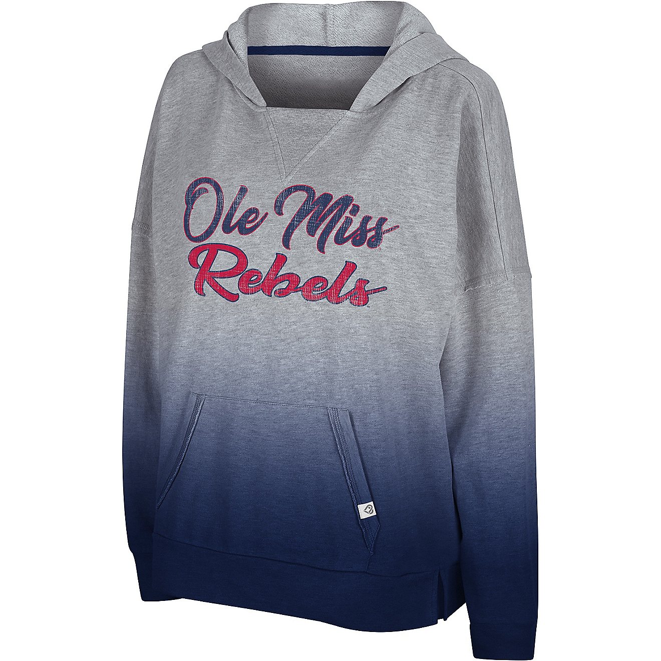 Colosseum Athletics Women's University of Mississippi On Wednesday Dip Dye Pullover Lightweight Hoodie                           - view number 1