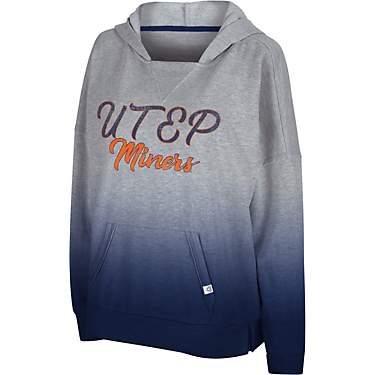 Colosseum Athletics Women's University of Texas at El Paso On Wednesday Dip Dye Pullover Lightweight Hoodie                     