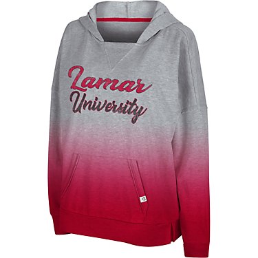 Colosseum Athletics Women's Lamar University On Wednesday Dip Dye Pullover Lightweight Hoodie