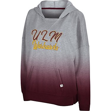 Colosseum Athletics Women's University of Louisiana at Monroe On Wednesday Dip Dye Pullover Lightweight Hoodie