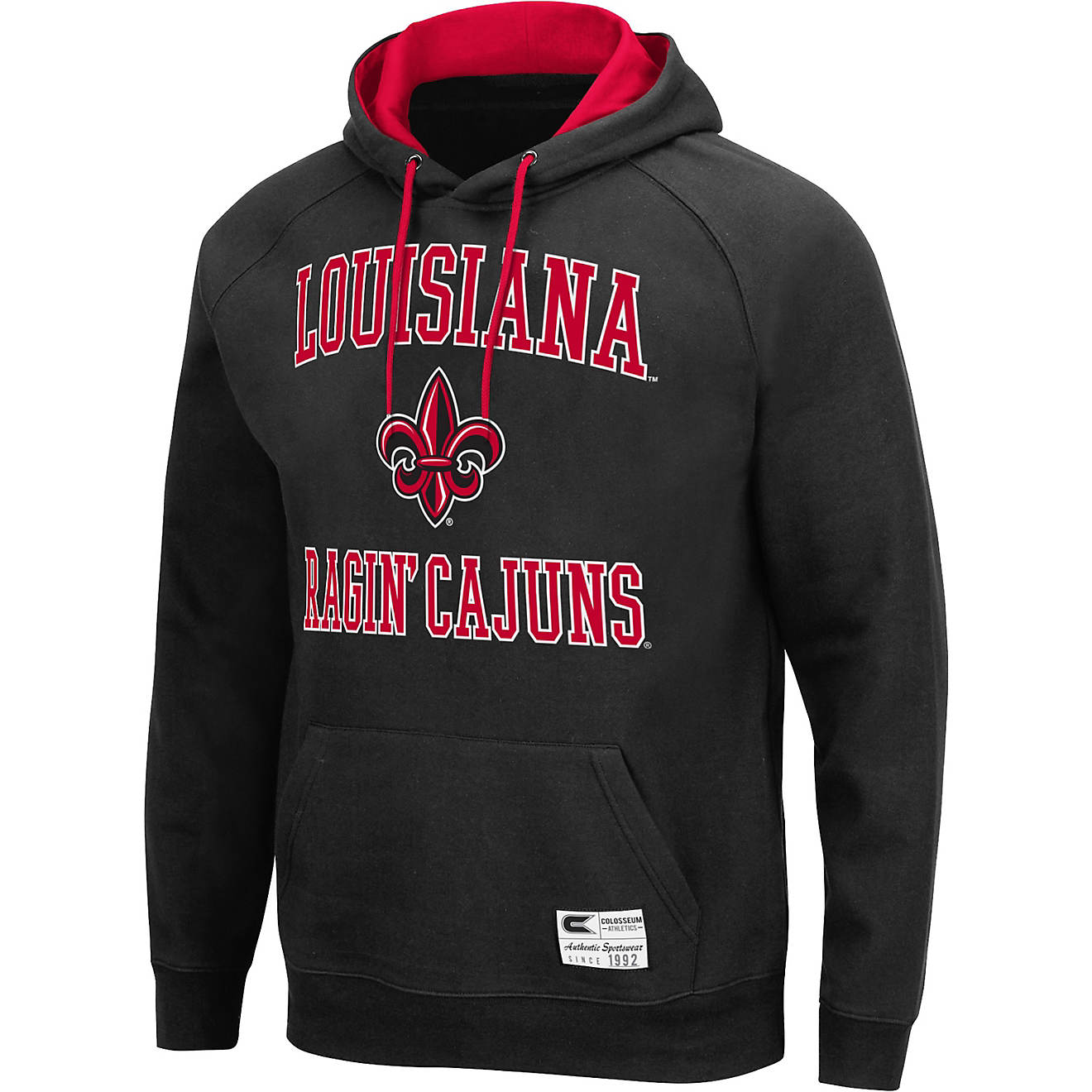 Colosseum Athletics Men's University of Louisiana at Lafayette Grove Fleece Pullover Hoodie                                      - view number 1