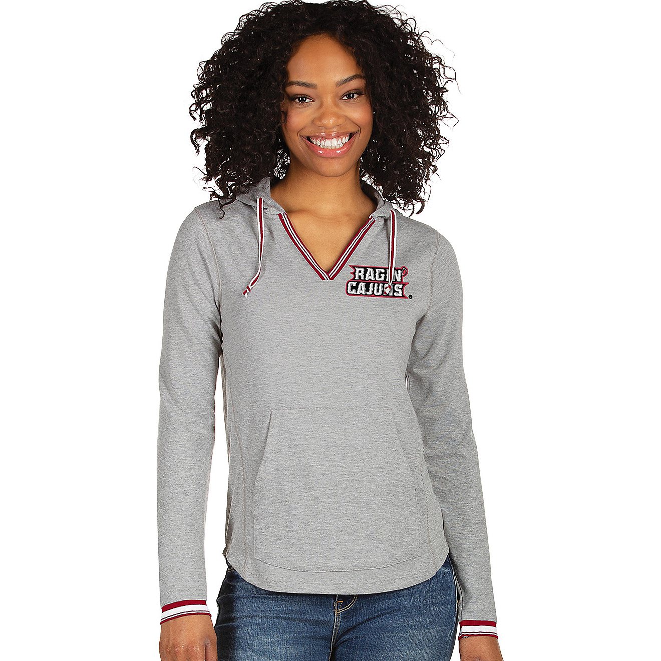 Antigua Women's University of Louisiana at Lafayette Warm Up Pullover Hoodie                                                     - view number 1