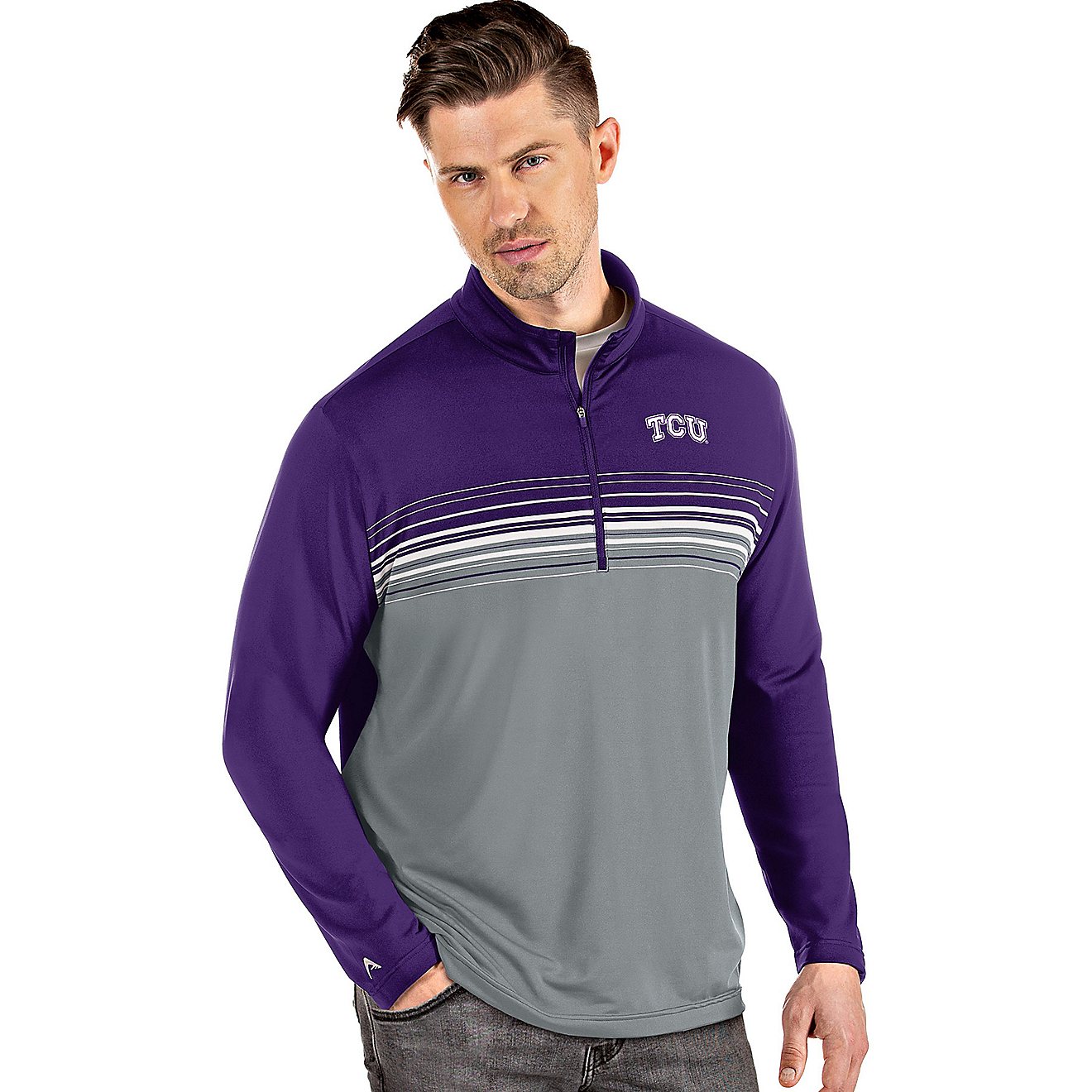 Antigua Men's Texas Christian University Pace 1/4-Zip Pullover                                                                   - view number 1