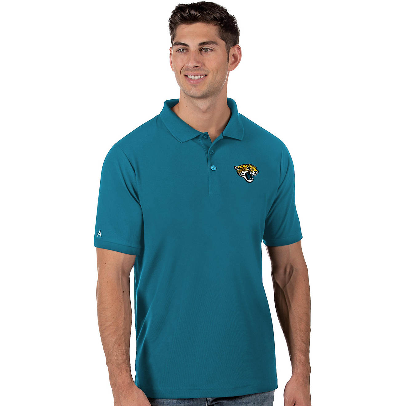 Antigua Men's Jacksonville Jaguars Legacy Short Sleeve Polo Shirt                                                                - view number 1