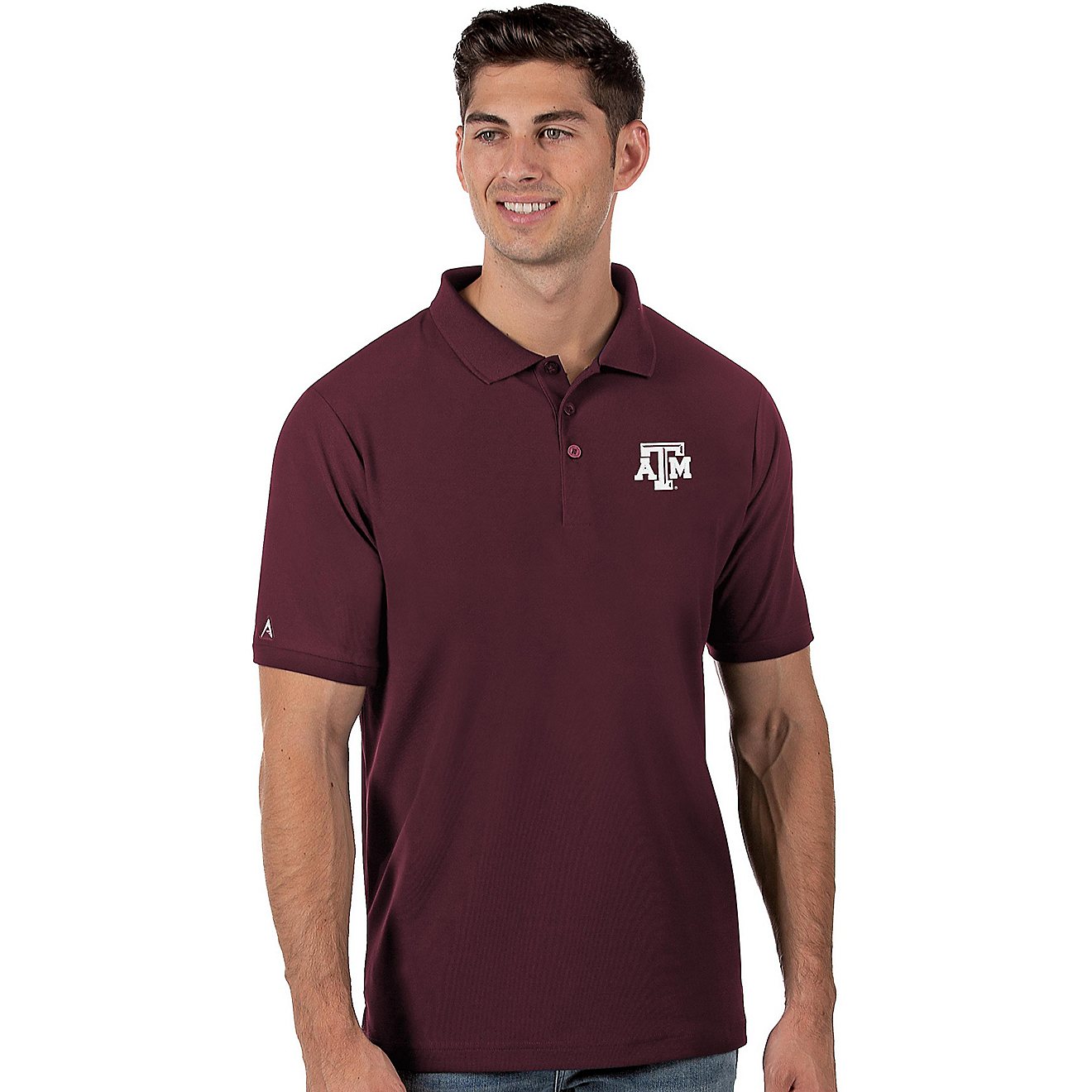 Antigua Men's Texas A&M University Legacy Pique Polo Shirt                                                                       - view number 1