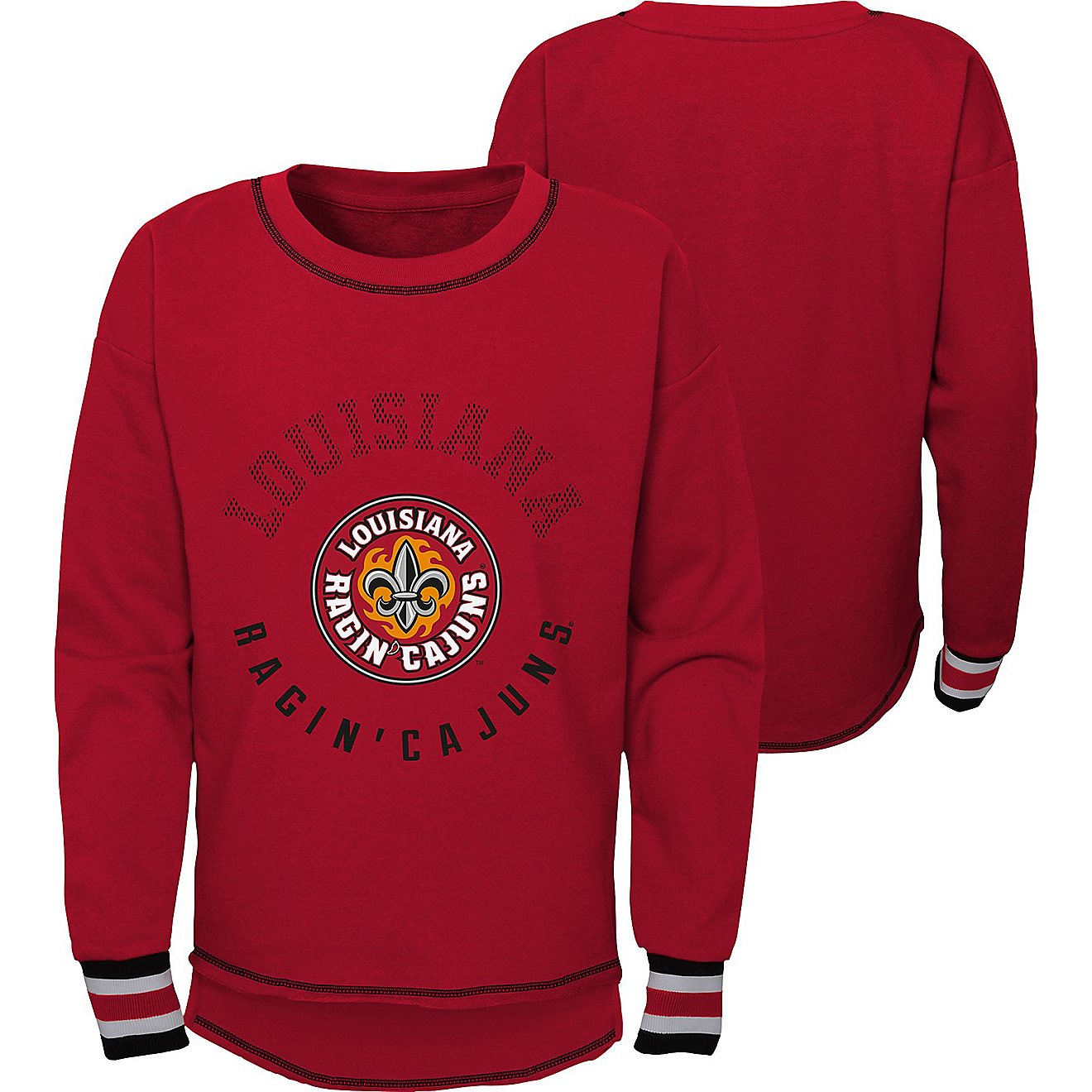 Outerstuff Girls' University of Louisiana at Lafayette Banner Crew Pullover                                                      - view number 1