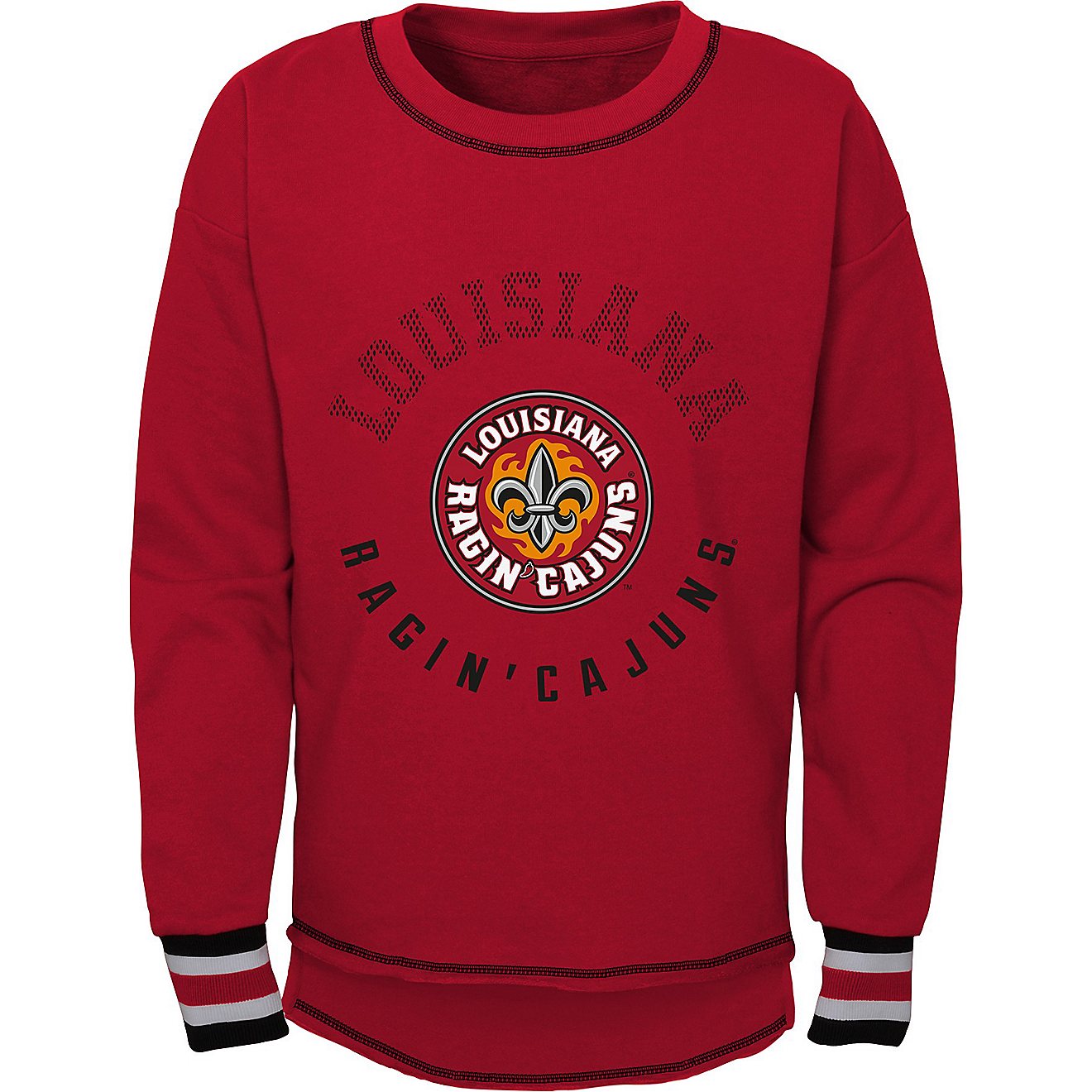 Outerstuff Girls' University of Louisiana at Lafayette Banner Crew Pullover                                                      - view number 2