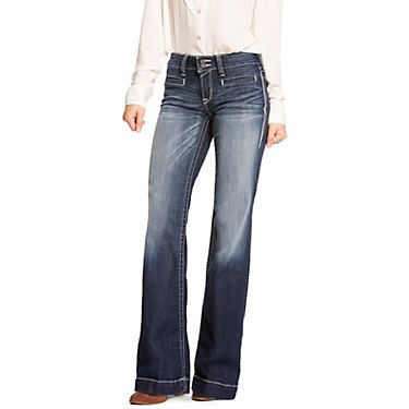 Ariat Women's Mid Rise Stretch Entwined Wide Leg Plus Size Jeans