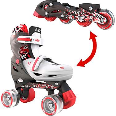 NEON Boys' Combo Inline and Quad Adjustable Light-Up Skates                                                                     