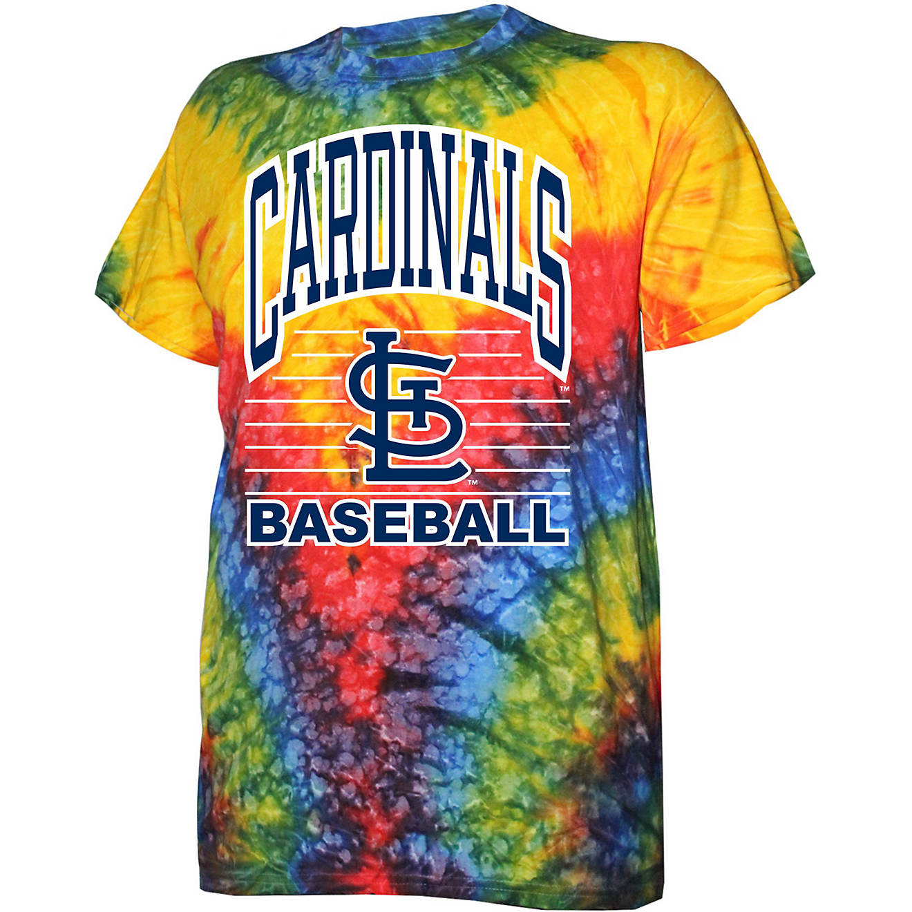Stitches Boys’ St. Louis Cardinals Rainbow Tie Dye T-shirt                                                                     - view number 1