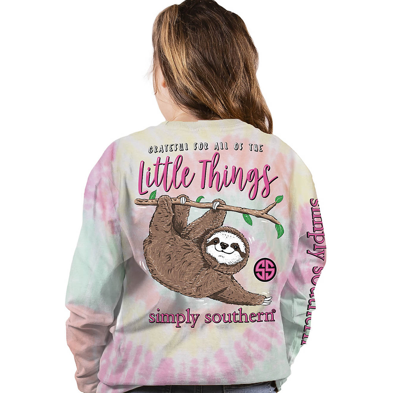 Simply Southern Girls Sloth Little Things Long-Sleeve Graphic T-shirt                                                            - view number 1