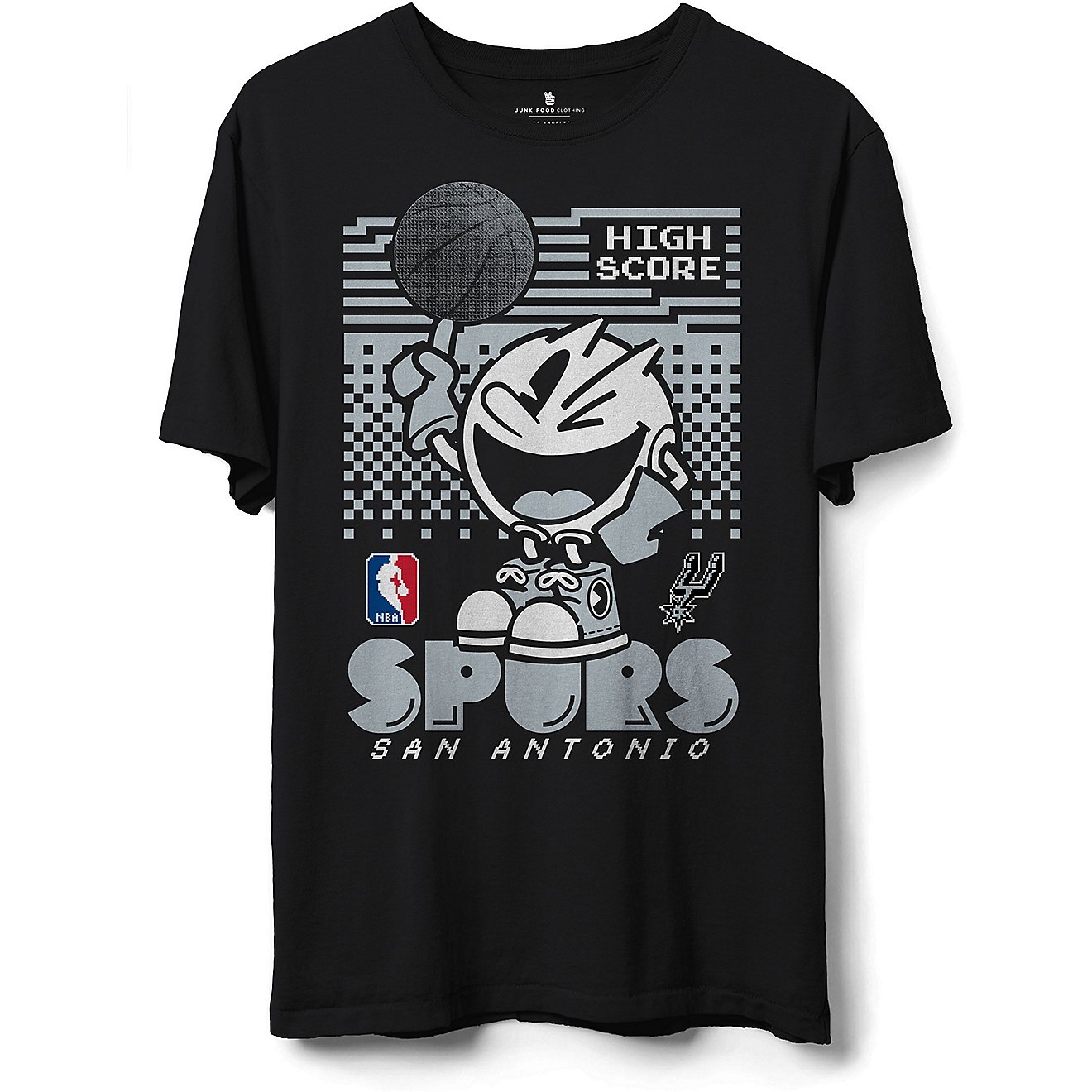 Junk Food Men's San Antonio Spurs Pac-Man High Score Short Sleeve T-shirt                                                        - view number 1