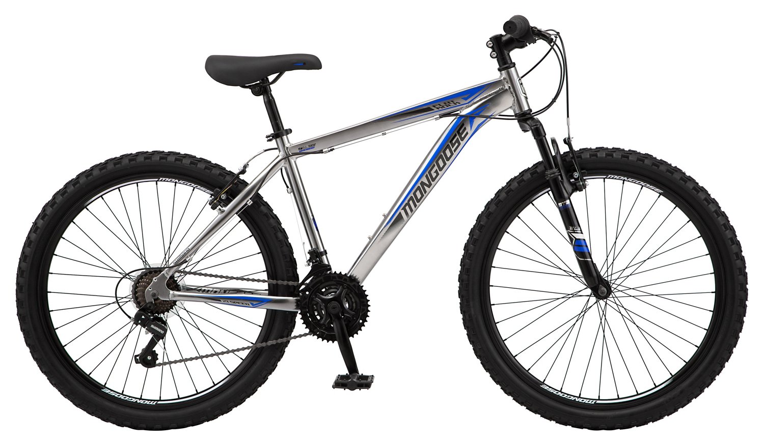 Mongoose Mountain Flatrock Bike, Mongoose Grafton 21 Speeds, Adult Mountain Bike-Size:16 in.