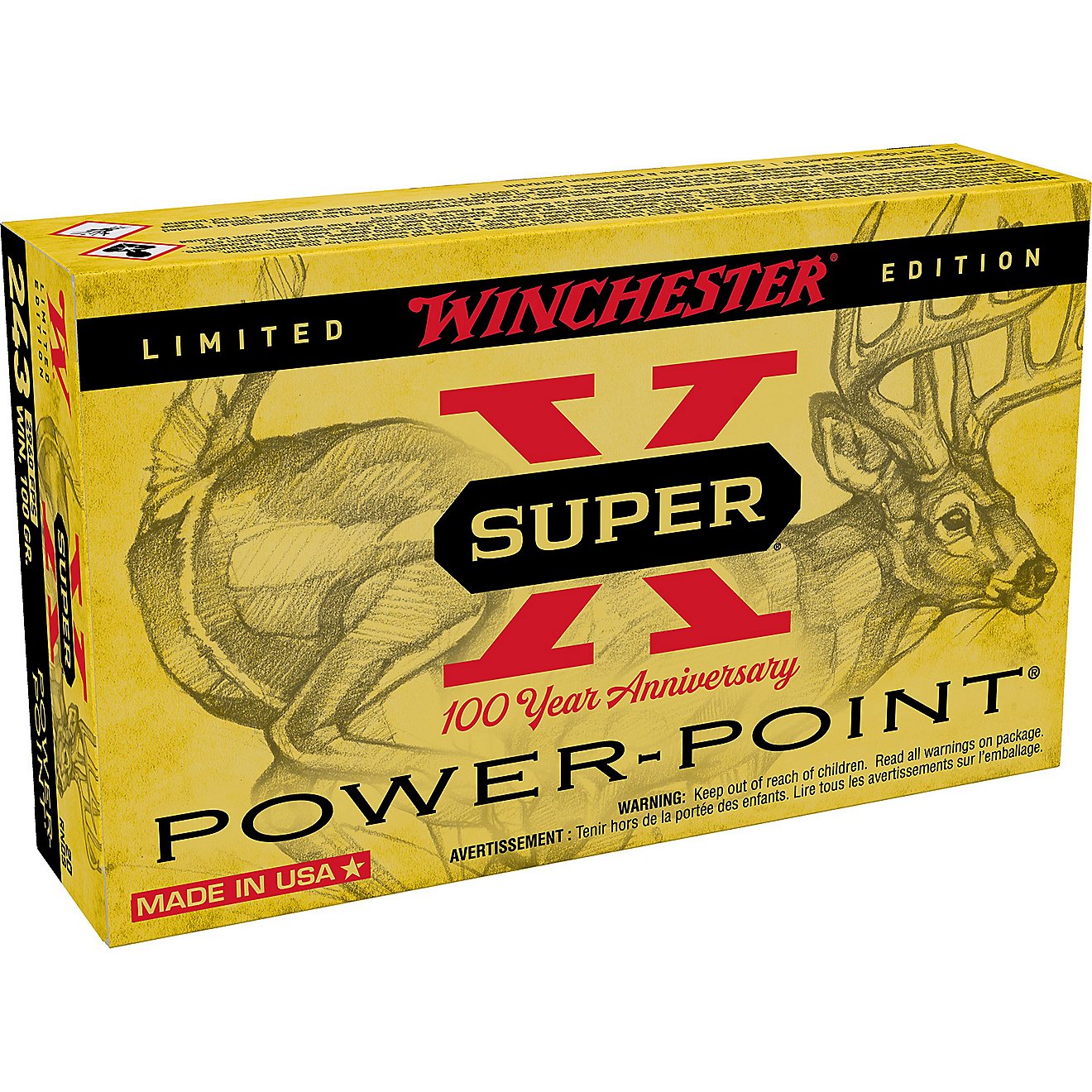 Winchester Power Point 100 Year 243 WIN 100-Grain Ammunition - 20 Rounds                                                         - view number 1