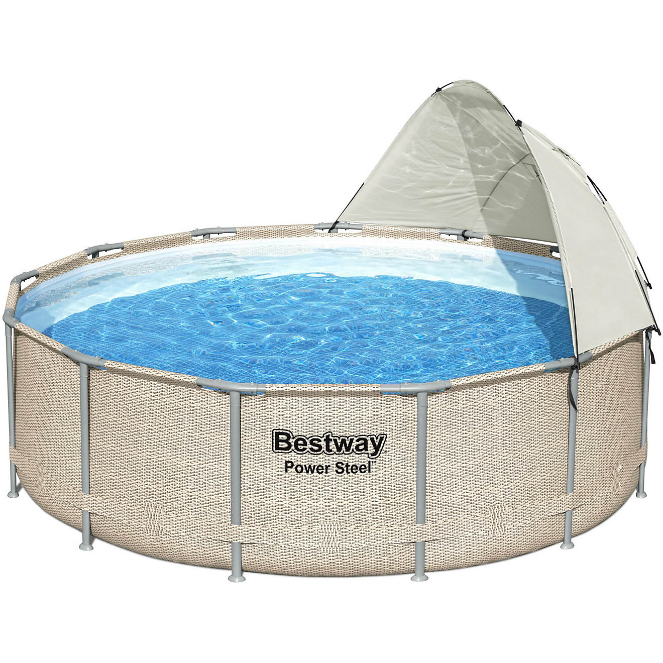 Bestway Power Steel 13 ft x 42 in Round Canopy Pool Set                                                                          - view number 1