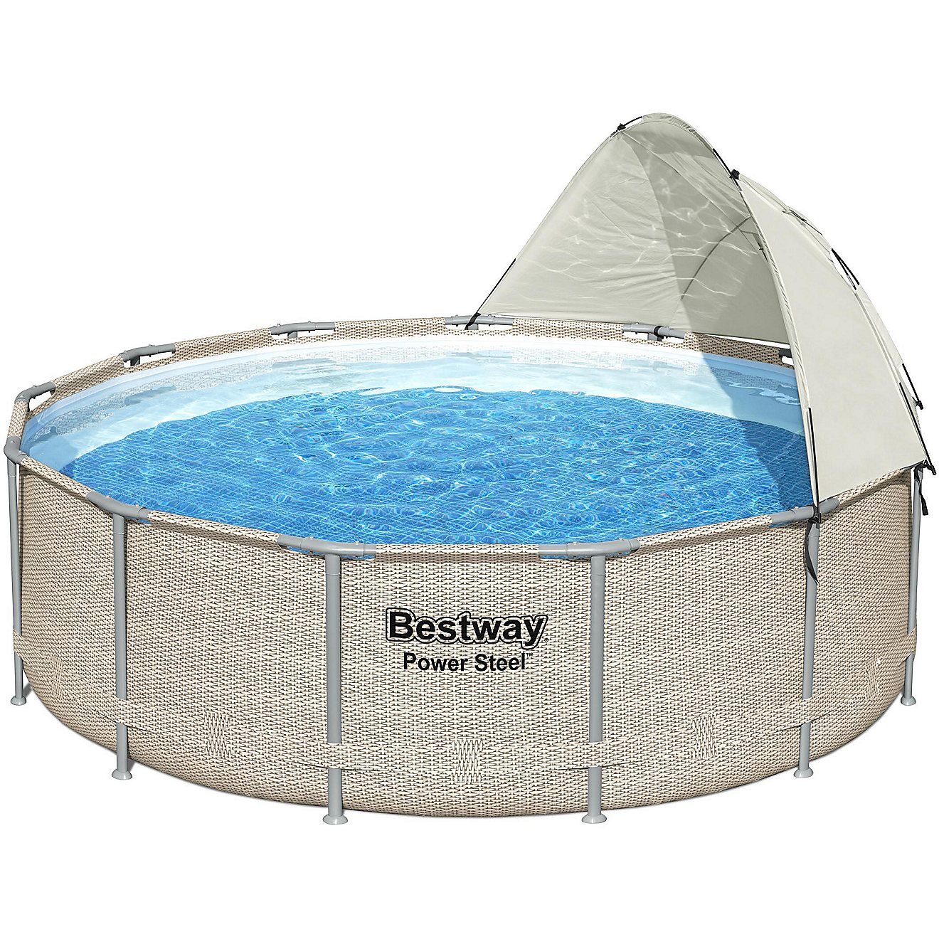 Bestway Power Steel 13 ft x 42 in Round Canopy Pool Set                                                                          - view number 1