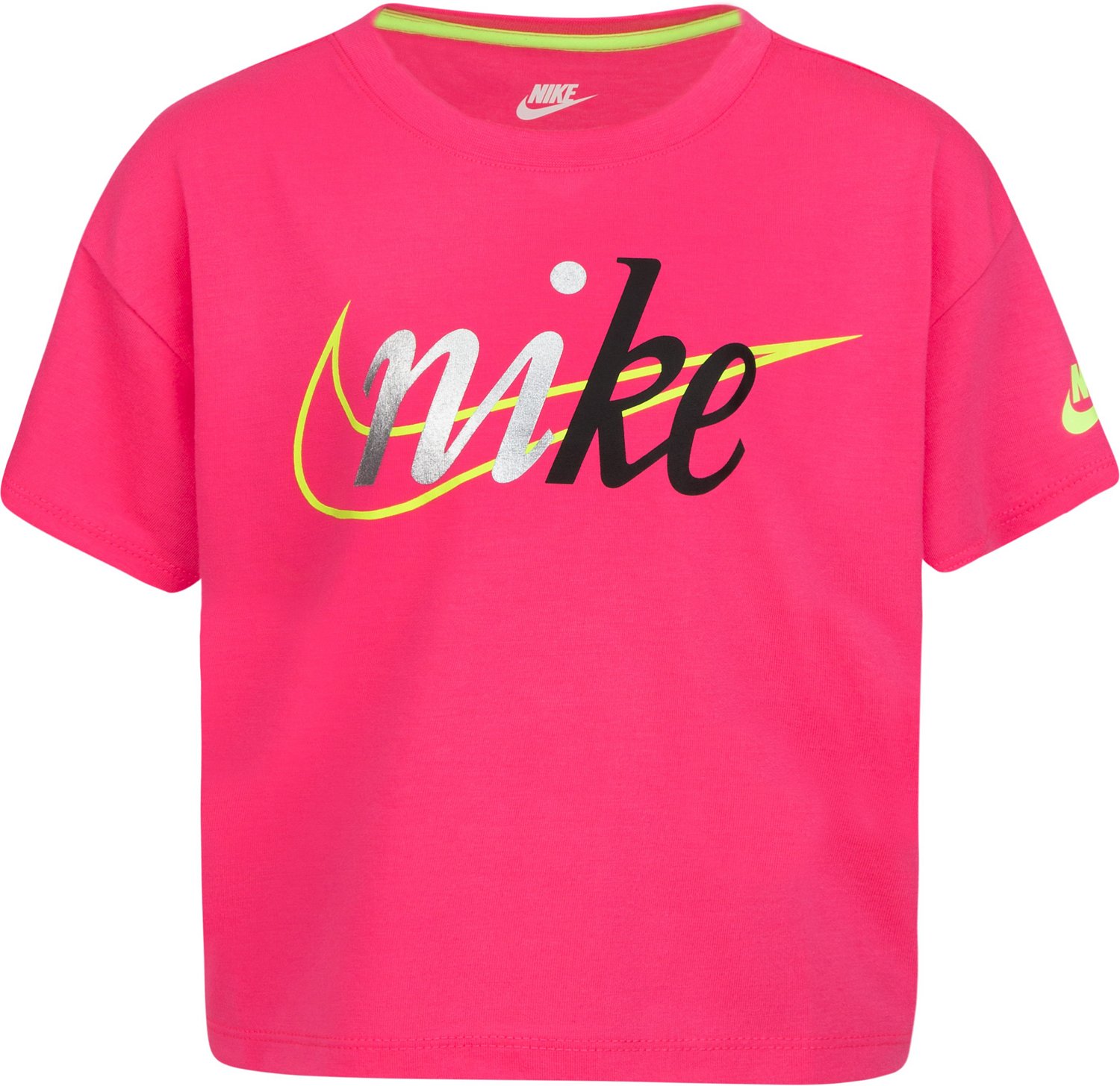 Nike Girls' Boxy Iridescent Logo Long Sleeve T-Shirt | Academy