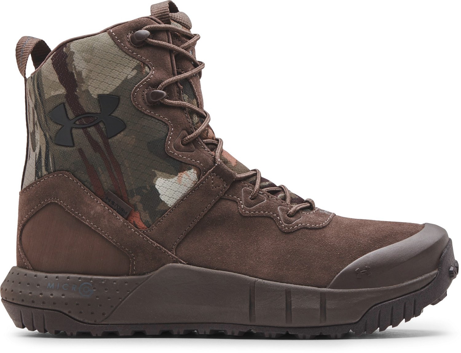 Under Armour Men's Micro G Valsetz Leather Waterproof Camo Tactical Boots | Academy