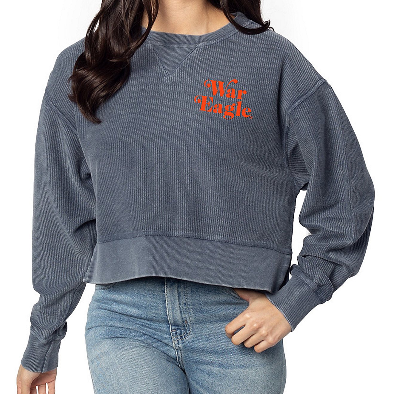 Chicka-d Women's Auburn University Corded Boxy Pullover                                                                          - view number 1