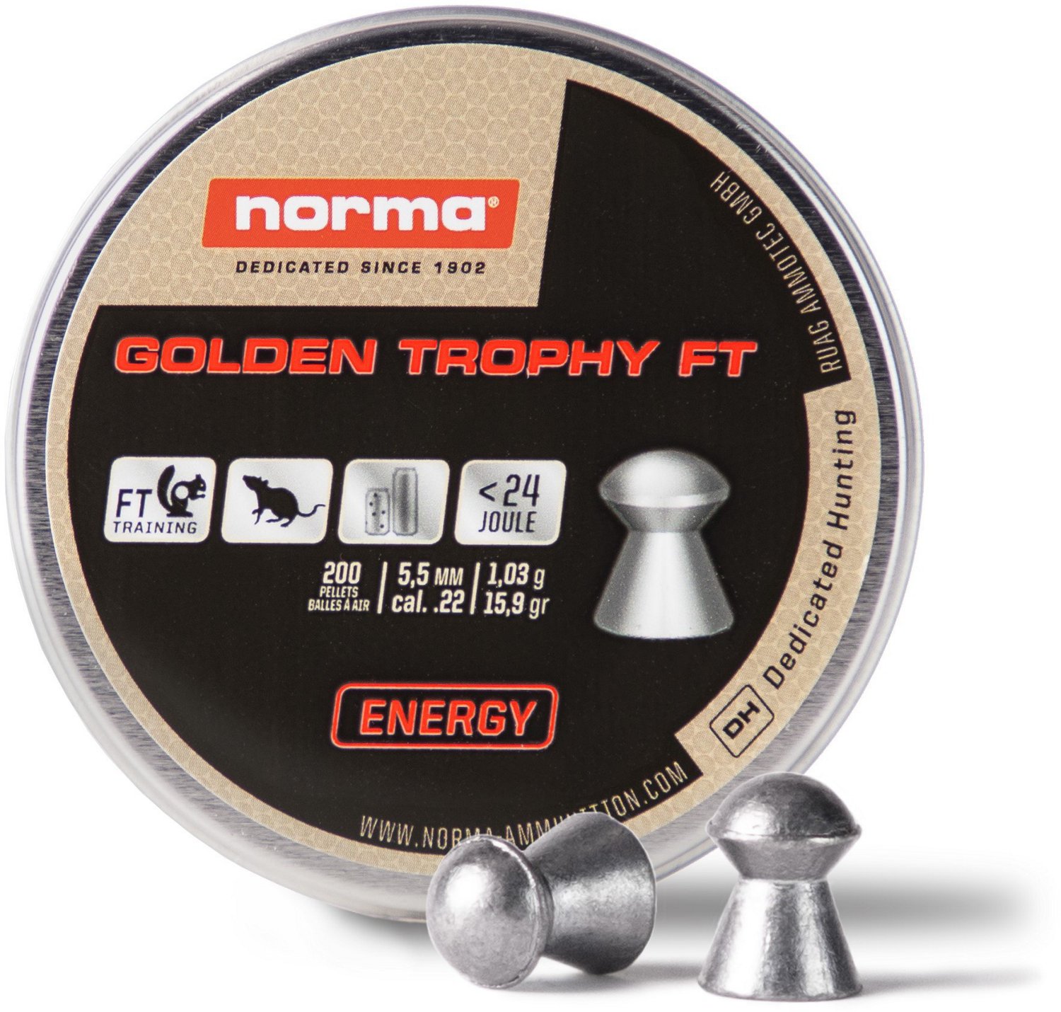 Norma USA Golden Trophy FT .22 Caliber Pellets 200Count Academy