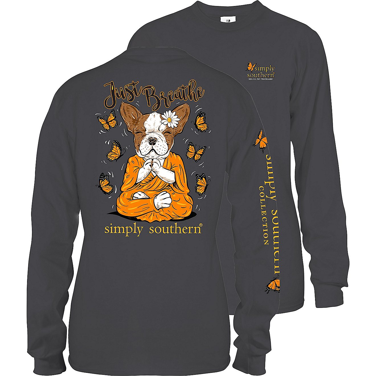 Simply Southern Women's Monk Dog Long Sleeve T-shirt                                                                             - view number 1