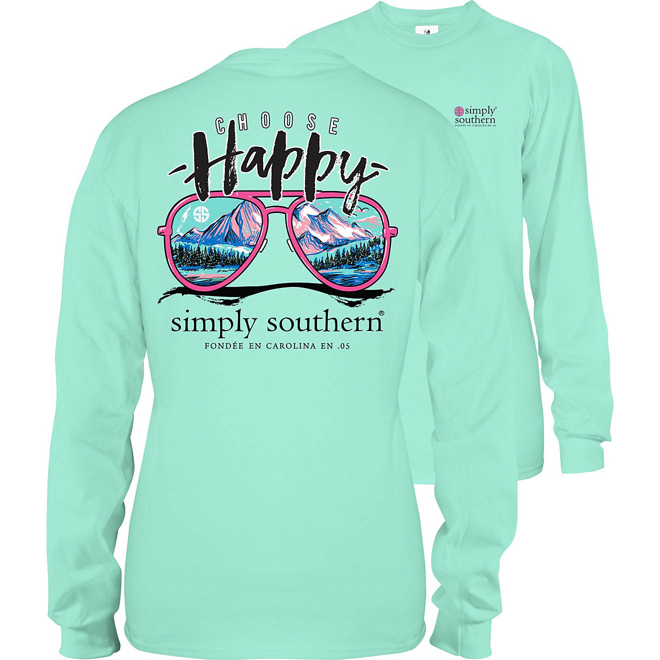 Simply Southern Women's Happy Sunglasses Long Sleeve T-shirt                                                                     - view number 1