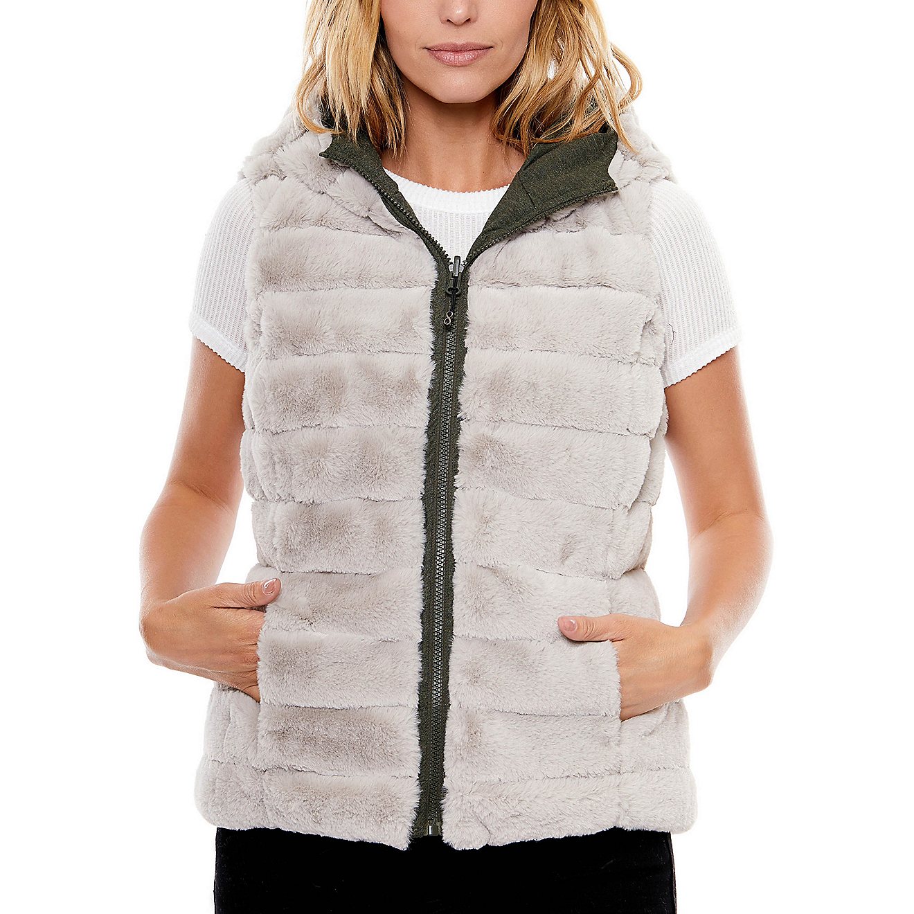 Be Boundless Women's Thermo-Lock Soft Touch 2-in-1 Quilted Knit Hooded Vest                                                      - view number 7
