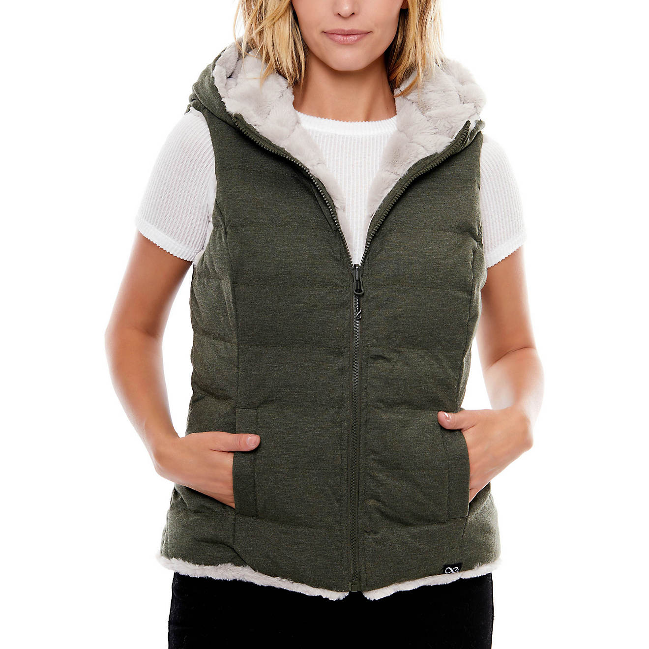 Be Boundless Women's Thermo-Lock Soft Touch 2-in-1 Quilted Knit Hooded Vest                                                      - view number 1