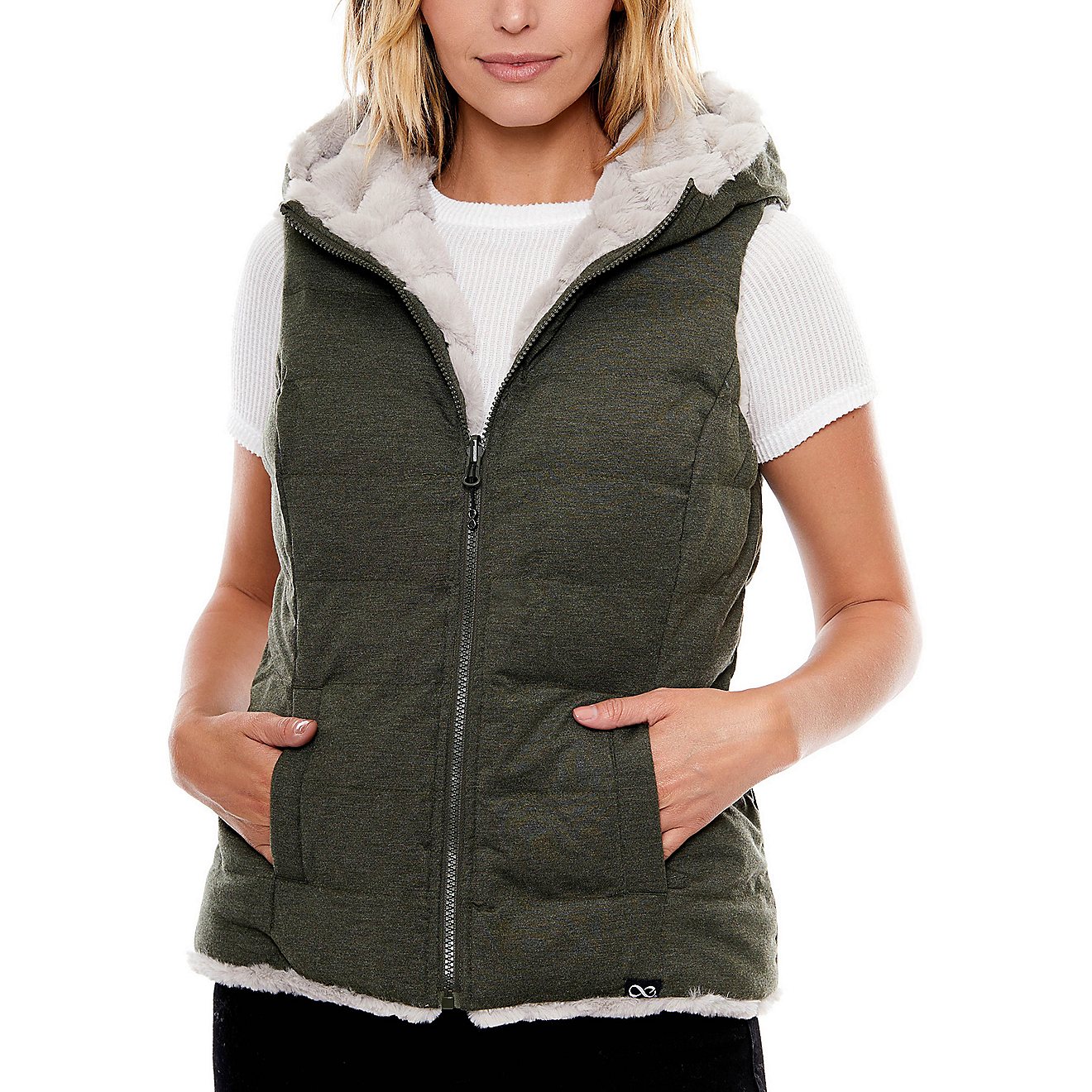 Be Boundless Women's Thermo-Lock Soft Touch 2-in-1 Quilted Knit Hooded Vest                                                      - view number 2