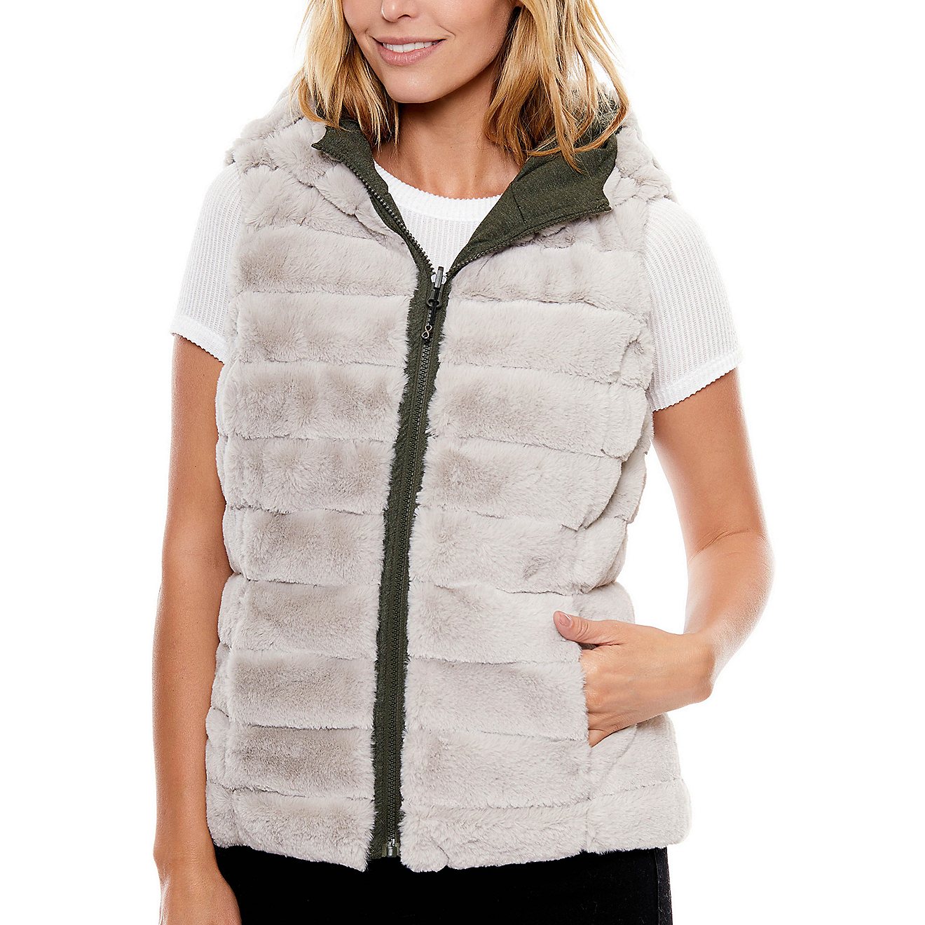 Be Boundless Women's Thermo-Lock Soft Touch 2-in-1 Quilted Knit Hooded Vest                                                      - view number 8