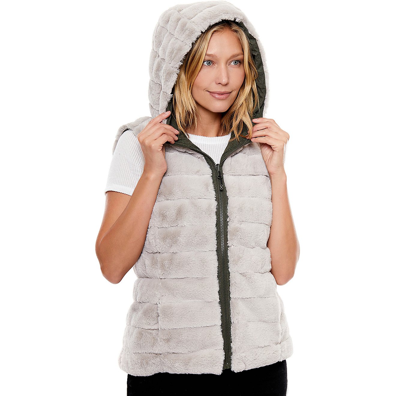 Be Boundless Women's Thermo-Lock Soft Touch 2-in-1 Quilted Knit Hooded Vest                                                      - view number 11