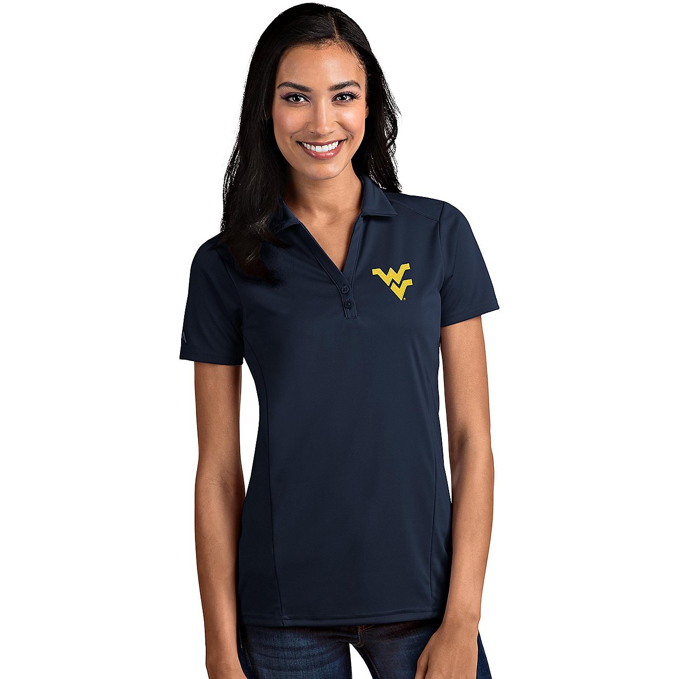Antigua Women's West Virginia University Tribute Polo Shirt                                                                      - view number 1