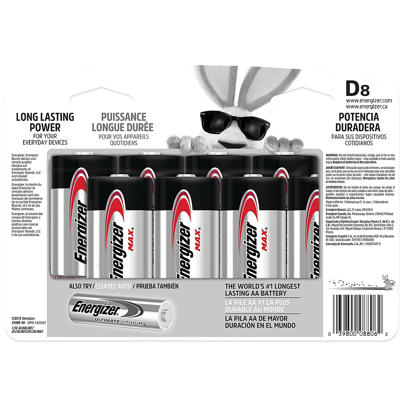 Energizer® Max Alkaline D Batteries 8-Pack - view number 2