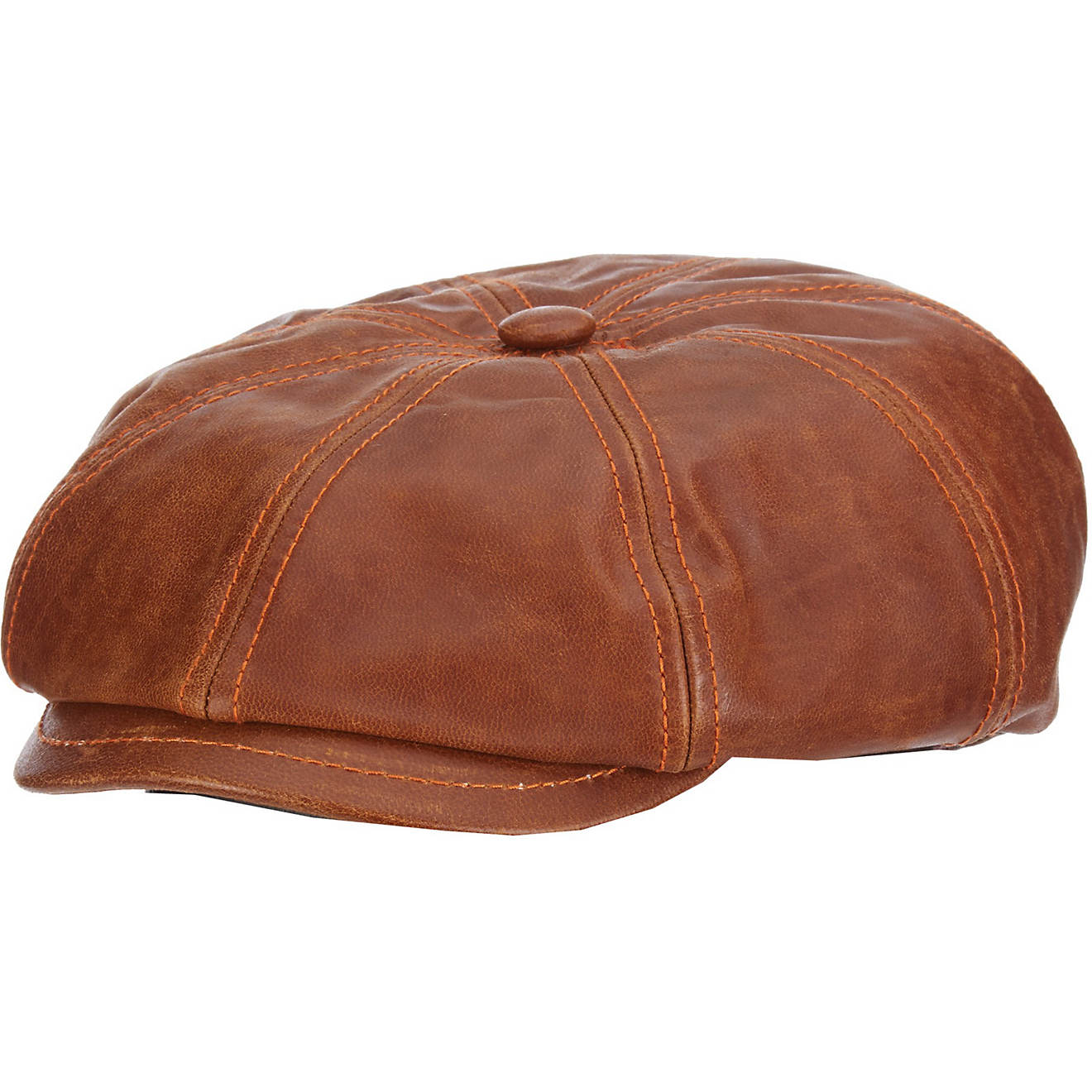 Stetson Adults' Harper Goat Leather 8/4 Newsboy Cap                                                                              - view number 1