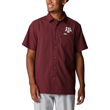 Columbia Sportswear Men's Texas A&M Slack Tide Flag Camp Button Down Shirt