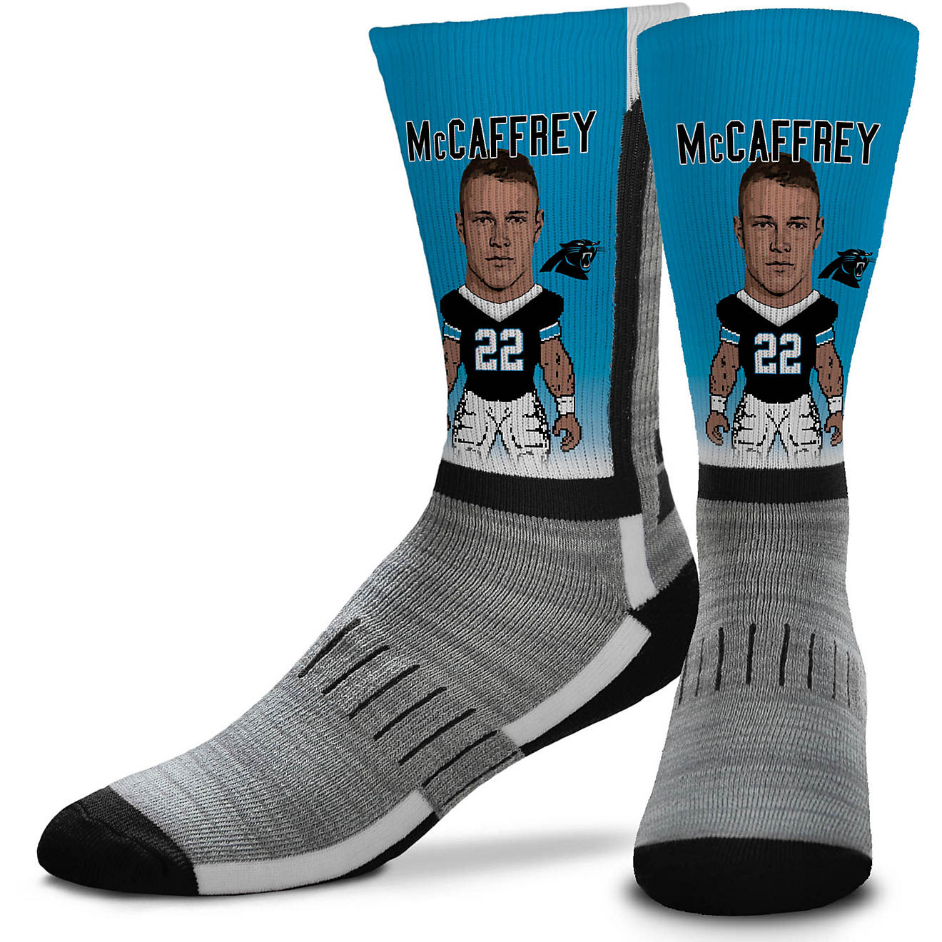 For Bare Feet Carolina Panthers Christian McCaffrey MVP VC Crew Socks                                                            - view number 1